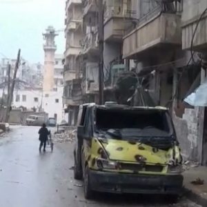 내전으로 시리아 도시가 황폐화된 모습
